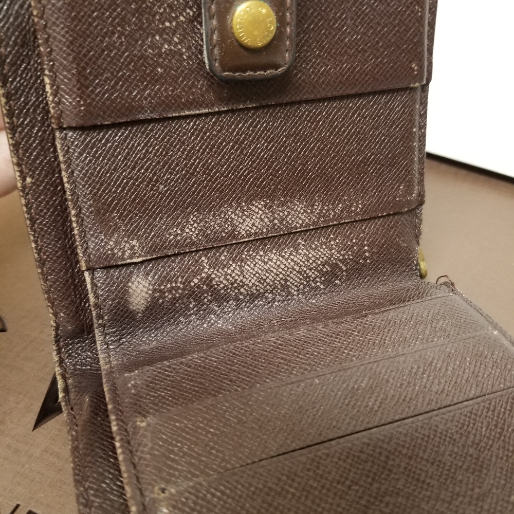 LOUIS VUITTON Damier ebene zipper compact wall #11 - Picture 14 of 16